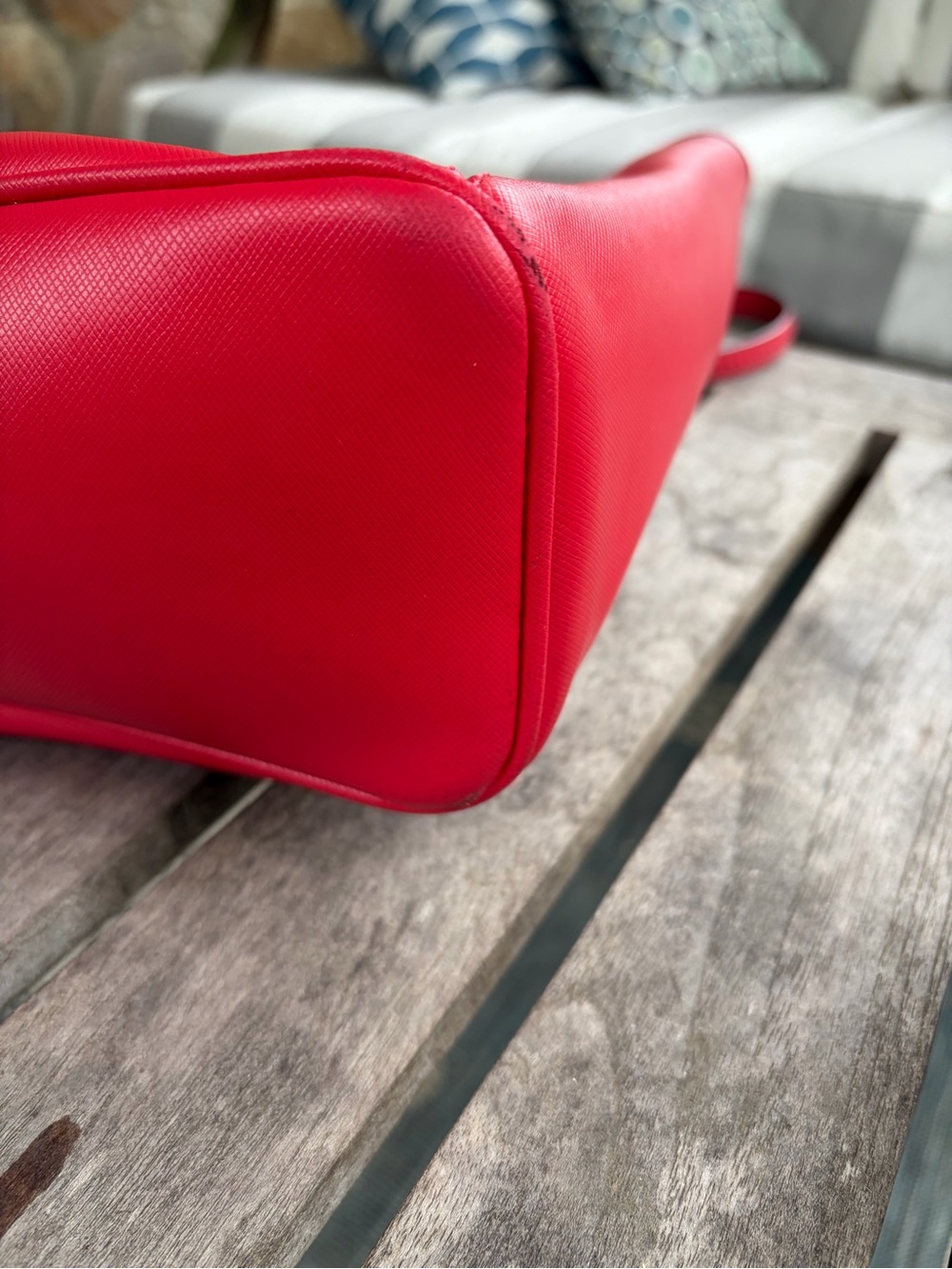 Coach Peyton Handbag F27349 Red Crossgrain Leather Zip Top Work Tote Bag Coral - Picture 7 of 11